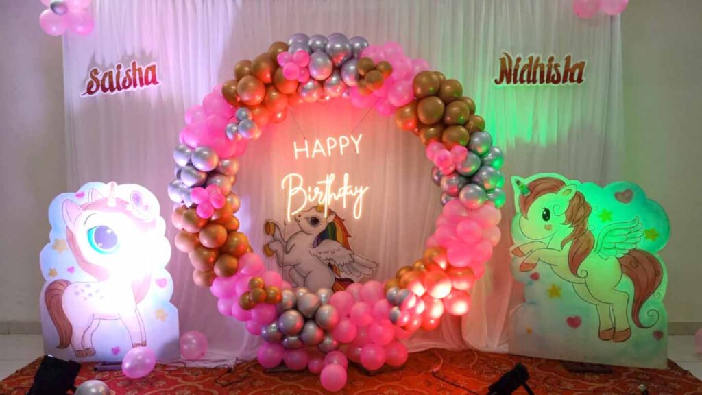 birthday decoration simple | unicorn birthday theme.