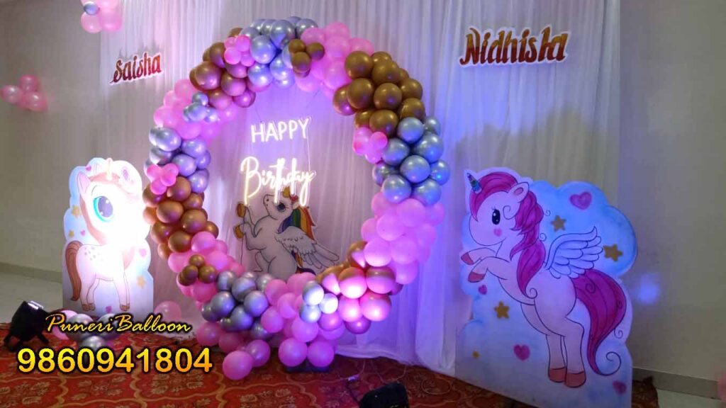  unicorn birthday theme | balloon decorators pune